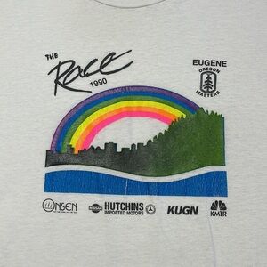 1990 Eugene Oregon Race T-Shirt Pride Rainbow 90s Vintage Running Shirt Single